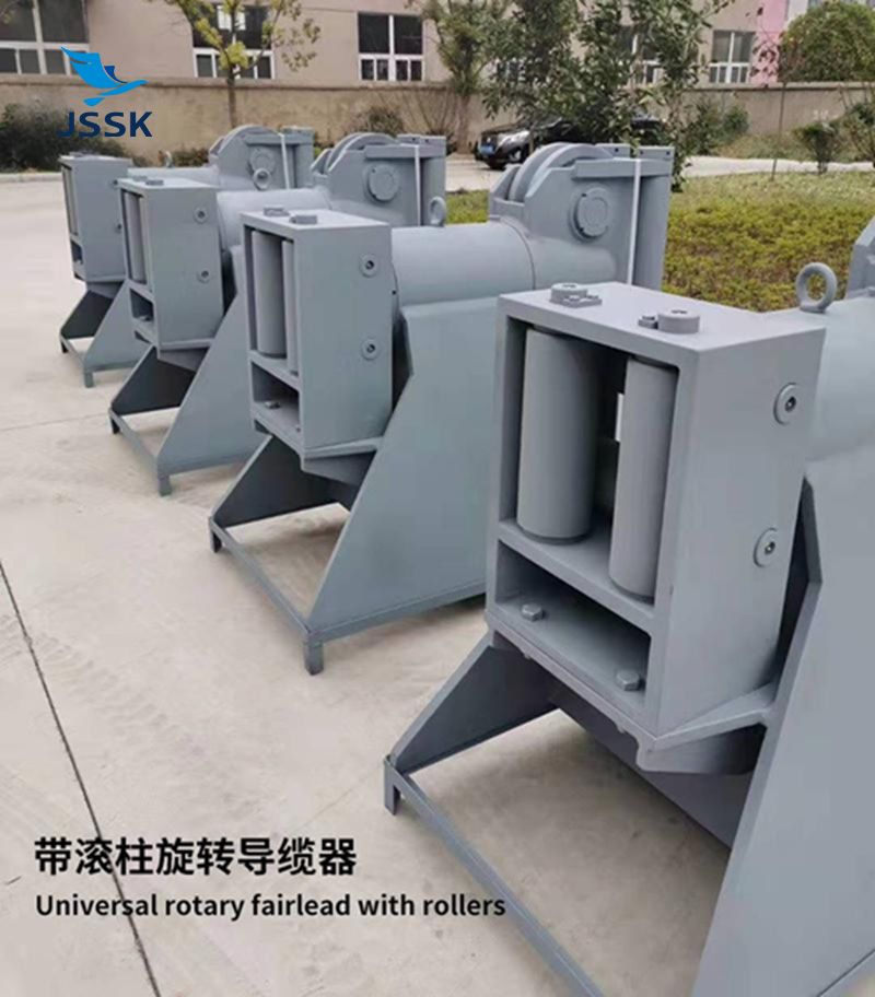 雙滑輪360&deg;旋轉導纜器帶四滾柱